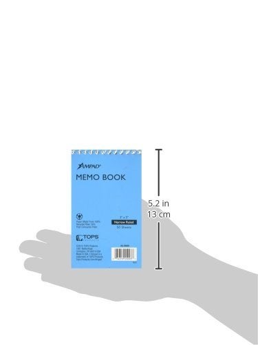 Ampad 25093 Wirebound Pocket Memo Book, Narrow, 5 x 3, White, 50 Sheets - Image 3