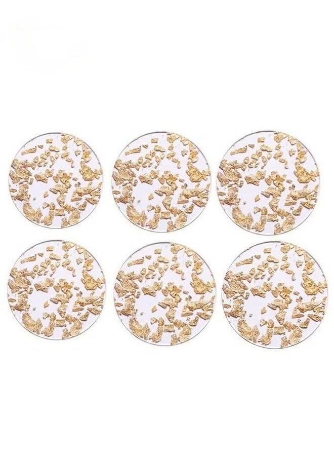 Set of 6 Acrylic Drink Coasters, Reusable Tabletop Decorations for Home Counter, Kitchen, Dining Room, Living Room, Patio, Coffee Table (Transparent)  - Image 1