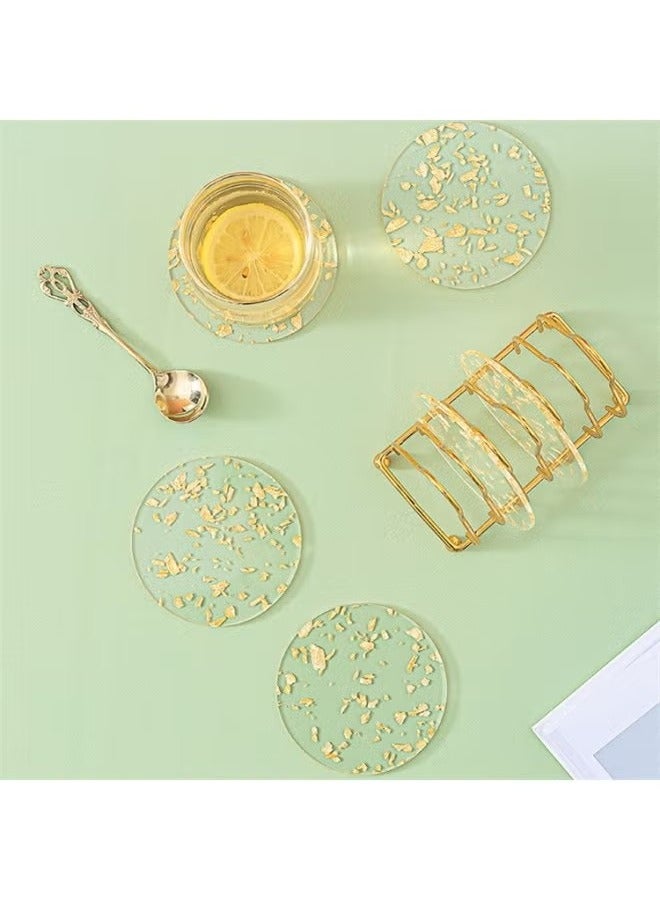 Set of 6 Acrylic Drink Coasters, Reusable Tabletop Decorations for Home Counter, Kitchen, Dining Room, Living Room, Patio, Coffee Table (Transparent)  - Image 5