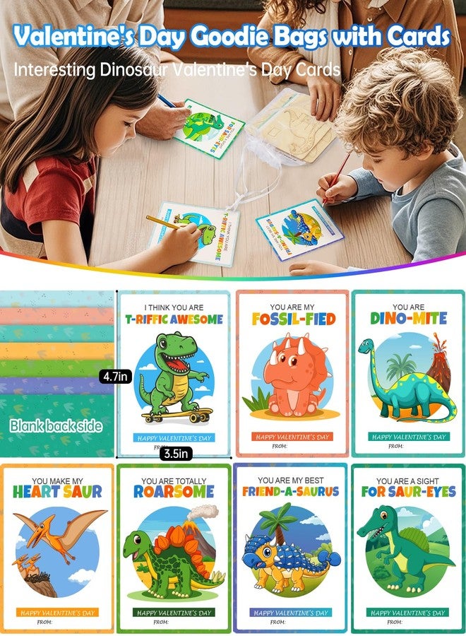 بوراكسي هدايا عيد الحب للأطفال، ٢١ عبوة من هدايا حفلات الديناصورات، بطاقات عيد الحب للأطفال في الفصول الدراسية والمدارس، مجموعات بناء ثلاثية الأبعاد، ألعاب تفاعلية، هدايا تبادل عيد الحب للأولاد والبنات - Image 3