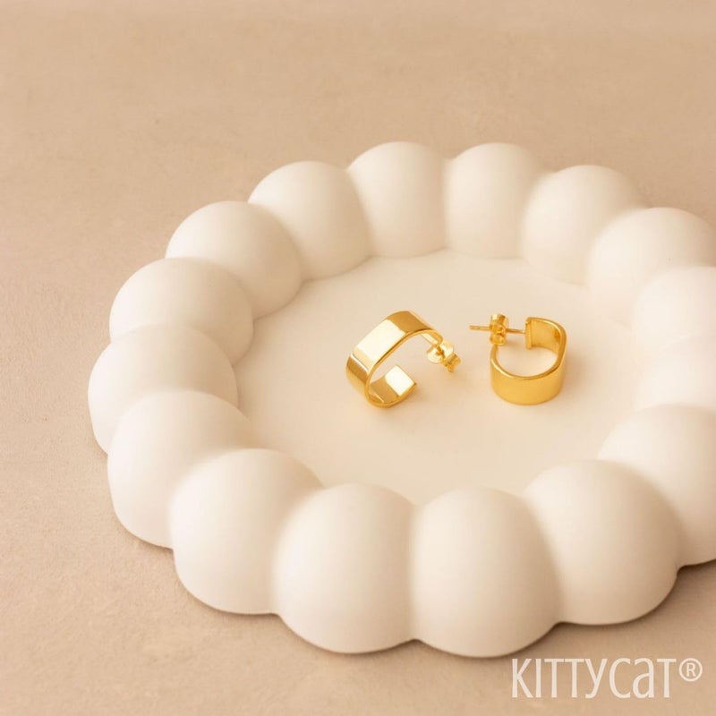 Kitty Cat® Bubble Tray - Cement Aesthetic Tray for Minimalist Decor, Trinket Tray & Modern Home Accent, Multipurpose (13.8×13.8cm) Off White - Ideal New Home Gift (Round-2) - Image 2