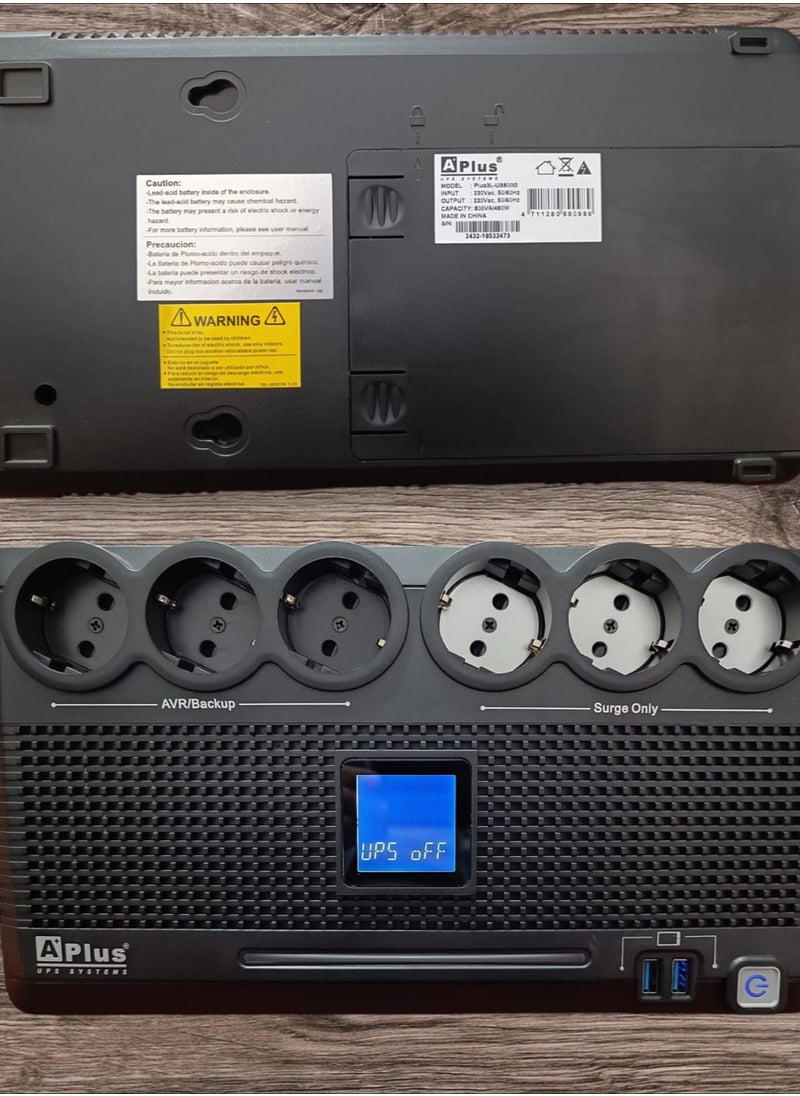APLUS - Uninterruptible power supply A Plus unit, Plus3L model - capacity: 800 volts amp 480 watts - Image 1
