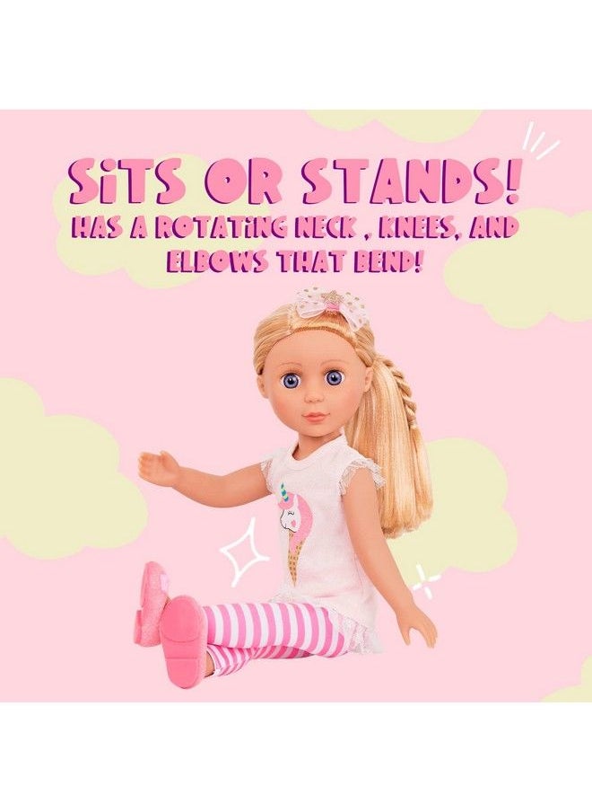 Glitter Girls - Lacy 14 Inch Doll Wearing Pink Tunic Striped Leggings Hair Bow And Ballet Shoes Dolls For 3+ Year Old Girls - Image 1