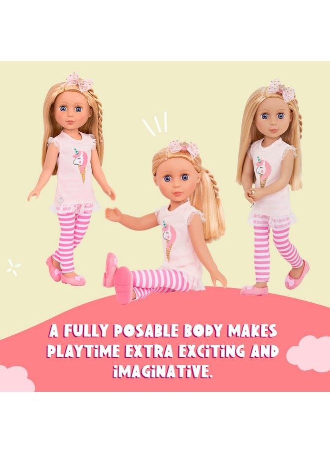 Glitter Girls - Lacy 14 Inch Doll Wearing Pink Tunic Striped Leggings Hair Bow And Ballet Shoes Dolls For 3+ Year Old Girls - Image 1