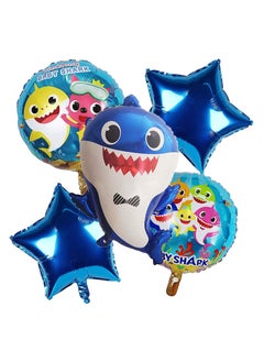 5-Piece Baby Shark Foil Balloons for  Birthday Baby Shower Decorations
