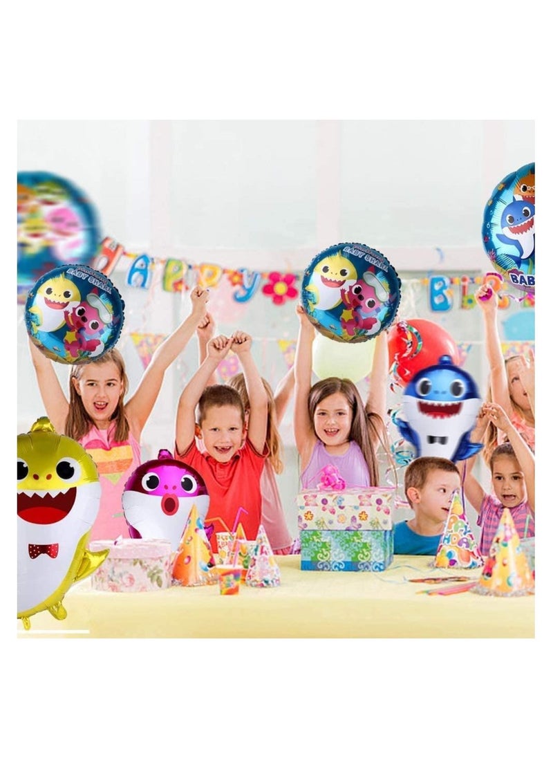 Highland - 5-Piece Baby Shark Foil Balloons for  Birthday Baby Shower Decorations - Image 1