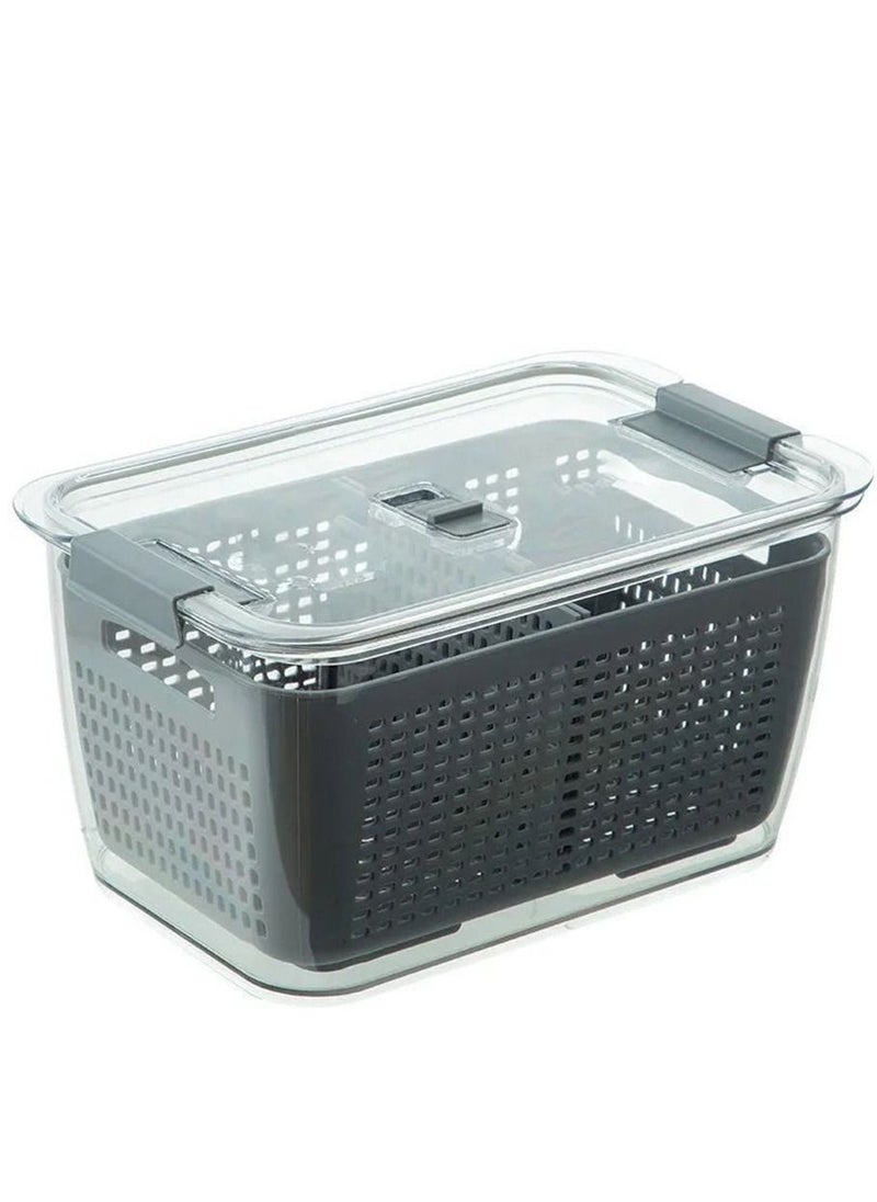 XiuWoo - Multifunctional Safe Kitchen Fridge Fresh Keeping Organizer Container and Draining Crisper with Strainer with Ven - Image 1
