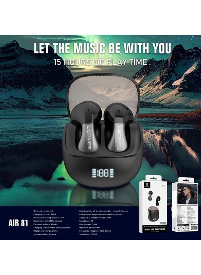 Lenyes - Lenyes AIR81 Bluetooth Earphones With Microphone TWS Earphone Wireless Game Earbuds Noise reduction Bluetooth Headset with Mic - Image 1