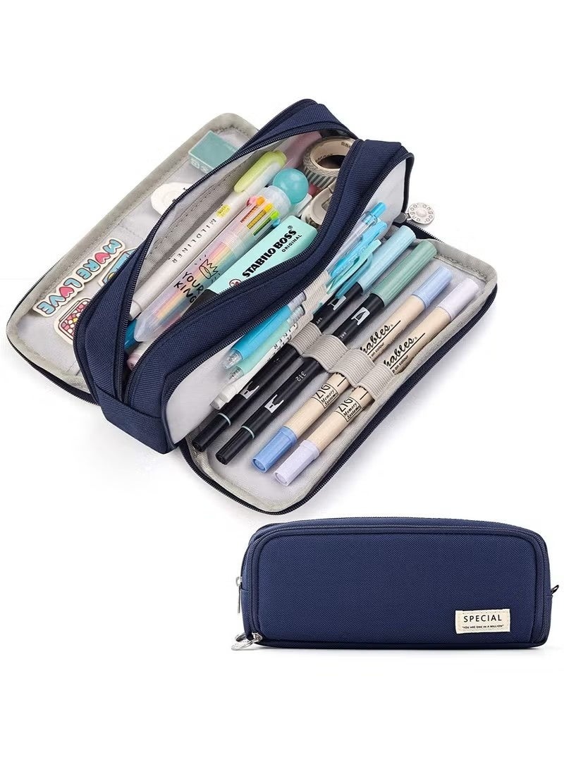 SPECIAL Large Capacity Pen Case, Three Compartment Pen Case, Suitable for Stationery Bags for School Teenagers, Boys and Girls, Convenient Storage Bags, Outdoor Travel Storage Bags - Image 1