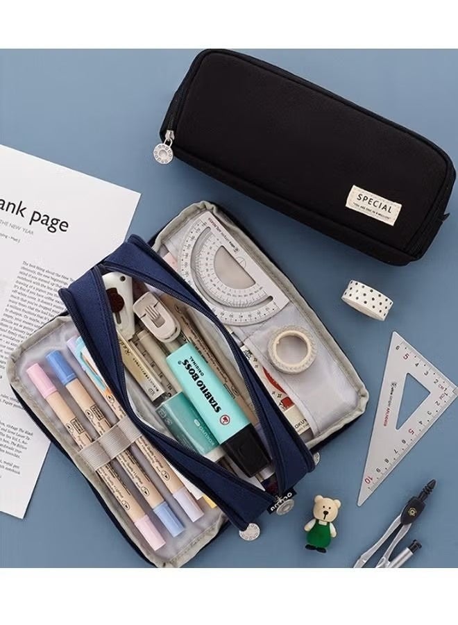 SPECIAL Large Capacity Pen Case, Three Compartment Pen Case, Suitable for Stationery Bags for School Teenagers, Boys and Girls, Convenient Storage Bags, Outdoor Travel Storage Bags - Image 5