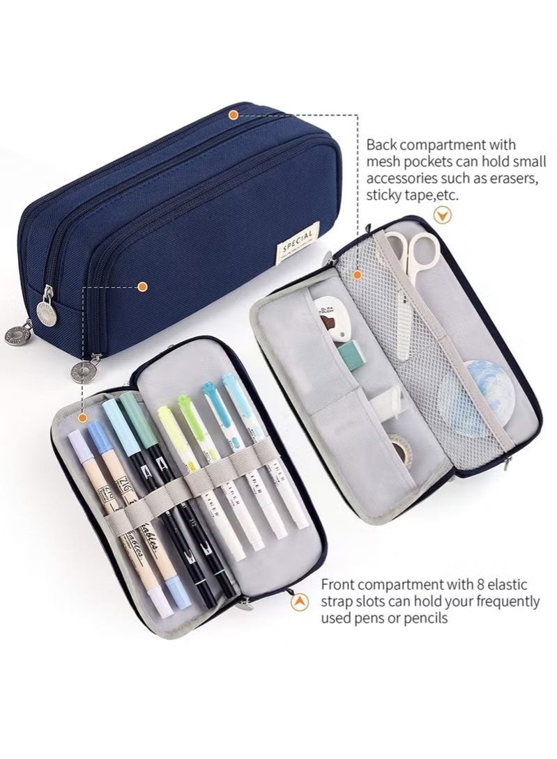 SPECIAL Large Capacity Pen Case, Three Compartment Pen Case, Suitable for Stationery Bags for School Teenagers, Boys and Girls, Convenient Storage Bags, Outdoor Travel Storage Bags - Image 3