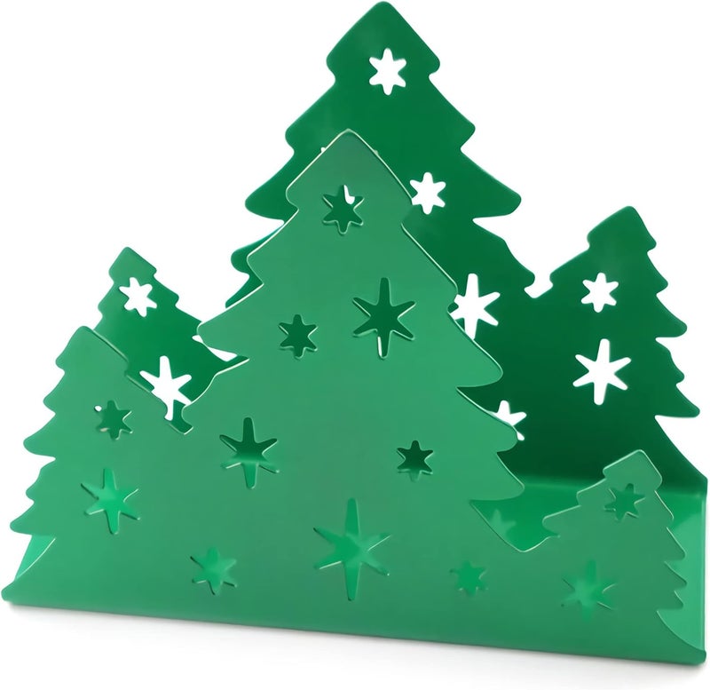 Lysenn Christmas Napkin Holder for Tables  Tissue Dispenser for Kitchen Countertop  Upgraded Sturdy Stainless Steel  Storage and Organization for Multiple Sizes  63 x 48 x 25 inches  Green - Image 1