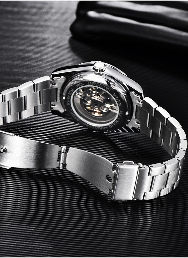 Men's casual automatic watch stainless steel strap men's luminous watch 50 meters waterproof BY-5177 silver black - pzsku/Z8595FE552FD07B0D149DZ/45/_/1733296896/2e1913a1-85fd-460c-8365-f418132b4f5f