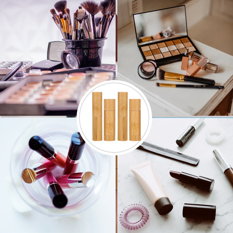 💄 أنابيب أحمر شفاه فارغة قابلة للحمل بتصميم بامبو إبداعي - Image 5