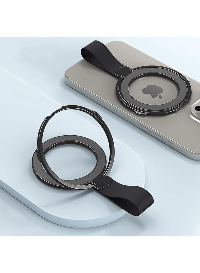 Green Tiger Magnetic Phone Grip Holder Kickstand, iPhone Ring Stand for Hand, Removable Magsafe Accessories for iPhone 15,14, 13, 12 11 Pro/Max/Plus/Mini,Samsung, Google (Black) - Image 1