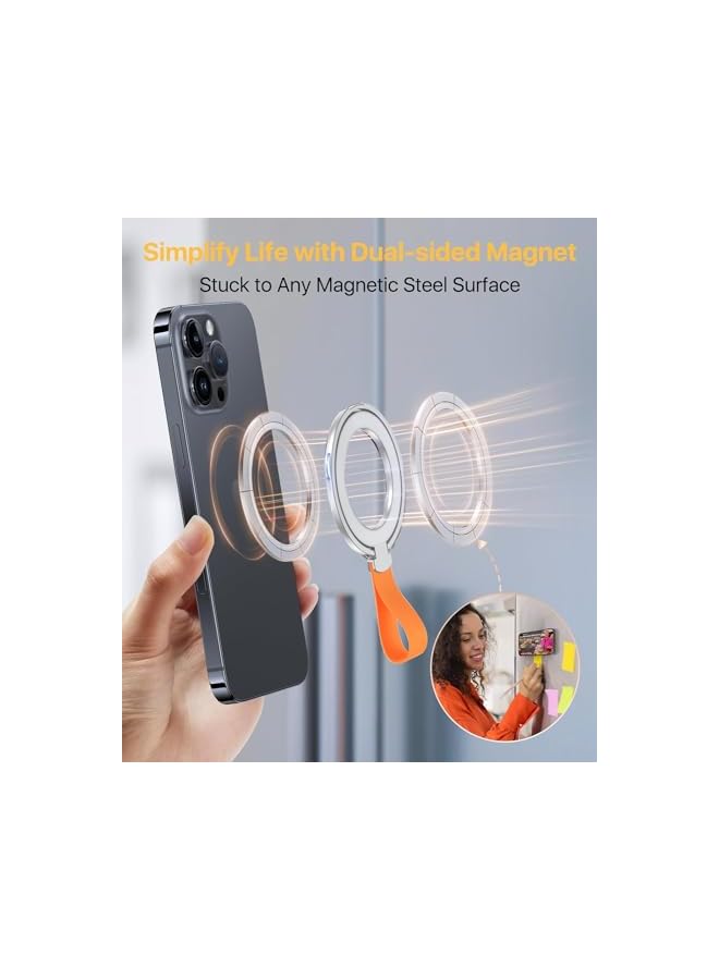 Green Tiger Magnetic Phone Grip Holder Kickstand, iPhone Ring Stand for Hand, Removable Magsafe Accessories for iPhone 15,14, 13, 12 11 Pro/Max/Plus/Mini,Samsung, Google (Black) - Image 2