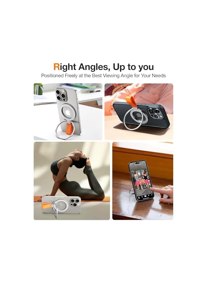 Green Tiger Magnetic Phone Grip Holder Kickstand, iPhone Ring Stand for Hand, Removable Magsafe Accessories for iPhone 15,14, 13, 12 11 Pro/Max/Plus/Mini,Samsung, Google (Black) - Image 4