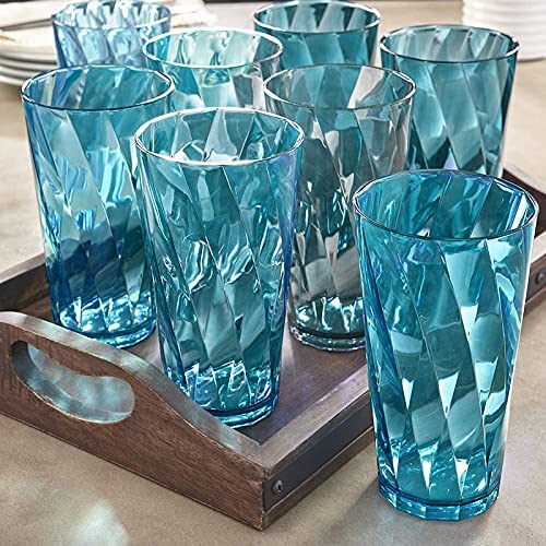Finner 6 Pcs Twister Unbreakable Transparent BPA Free Food Grade Plastic Fiber Drinking Water Glass Set Juice Glass Cocktail Lassi Soda Milkshake Beer Glass Wine Glass Set - Image 3