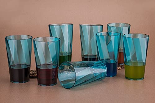 Finner 6 Pcs Twister Unbreakable Transparent BPA Free Food Grade Plastic Fiber Drinking Water Glass Set Juice Glass Cocktail Lassi Soda Milkshake Beer Glass Wine Glass Set - Image 5