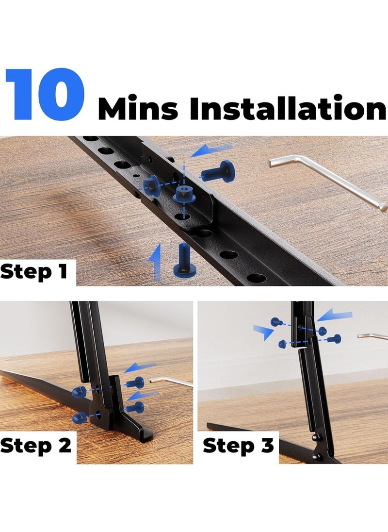 TIGER "Universal TV Stand with Metal Legs for 20''-60'' LCD/LED Flat Screen TVs, Extra Wide and Long Feet, Supports Up to 120 lbs, VESA Max 800x400mm (Black)" - Image 5