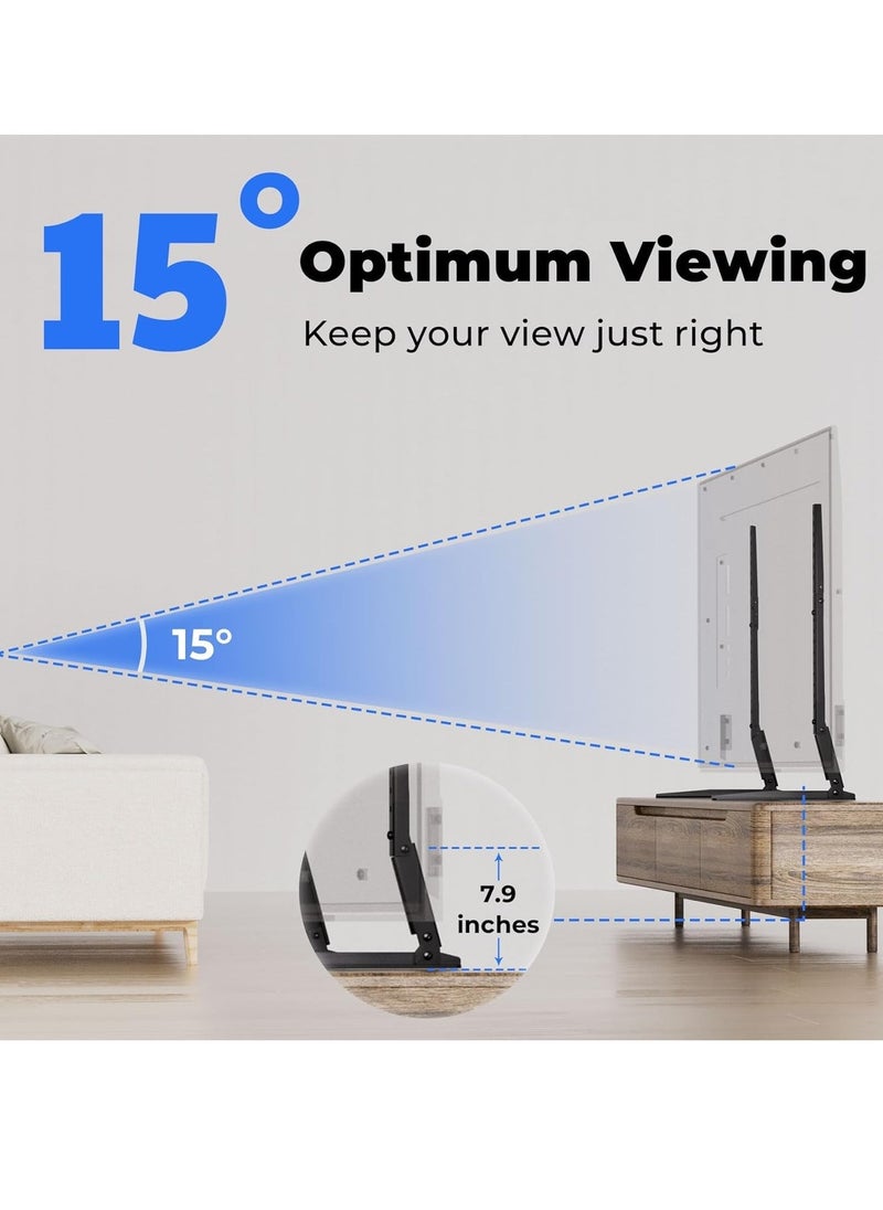 TIGER "Universal TV Stand with Metal Legs for 20''-60'' LCD/LED Flat Screen TVs, Extra Wide and Long Feet, Supports Up to 120 lbs, VESA Max 800x400mm (Black)" - Image 3