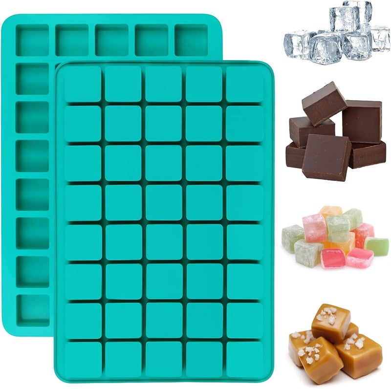 MoldBerry 40 Cavities Square Silicone Molds Mini Cubes Silicone Mold for Chocolate Hard Candy Ice Cubes Gummy Chocolate barfi mithai Toffee Moulds Pack of 1 - Image 1