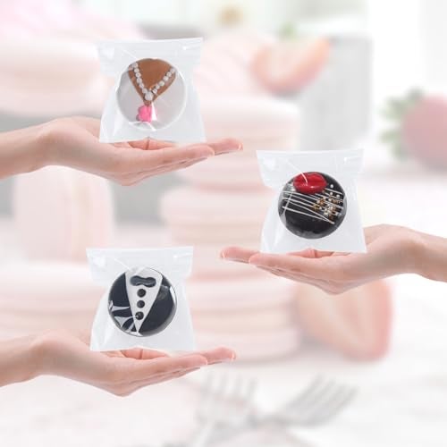 TEMLQPACK 200Pcs 3 x3Inch Cookies Bags Chocolate Covered Ore Bags Macaron Bags BrownieTreat Bakery Candy Cellophane Bag Gift Cello Bag for Card Business Party Favor Bags Wedding Birthday Christmas - Image 2