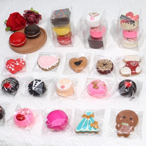 TEMLQPACK 200Pcs 3 x3Inch Cookies Bags Chocolate Covered Ore Bags Macaron Bags BrownieTreat Bakery Candy Cellophane Bag Gift Cello Bag for Card Business Party Favor Bags Wedding Birthday Christmas - Image 5