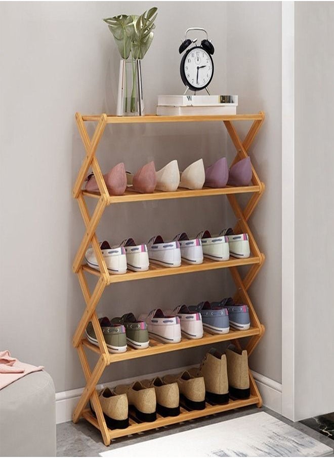 5-Tiers Perfect Storage Folding Bamboo Shoe Rack Shoe Storage Shelf Shoe Cabinet for Entryway Living Room Furniture 100x25x89 cm - pzsku/Z85964F45363ADE4EC9B4Z/45/_/1658837888/f30b5a39-156e-4a31-85cc-d3cfcb4a54a3