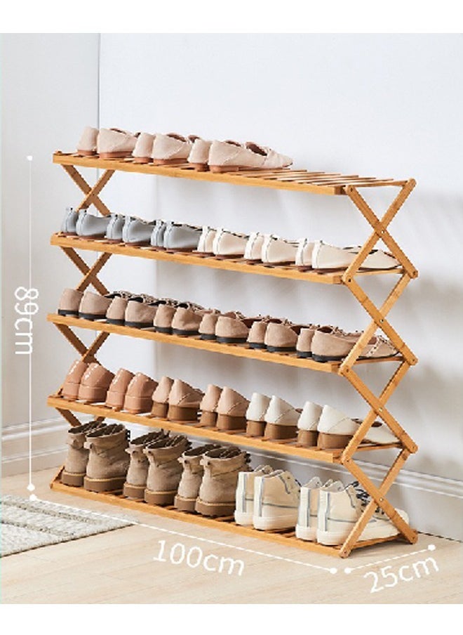 5-Tiers Perfect Storage Folding Bamboo Shoe Rack Shoe Storage Shelf Shoe Cabinet for Entryway Living Room Furniture 100x25x89 cm - pzsku/Z85964F45363ADE4EC9B4Z/45/_/1720168514/8c1b7c4f-79ad-45ba-8f44-5be553cfbda7