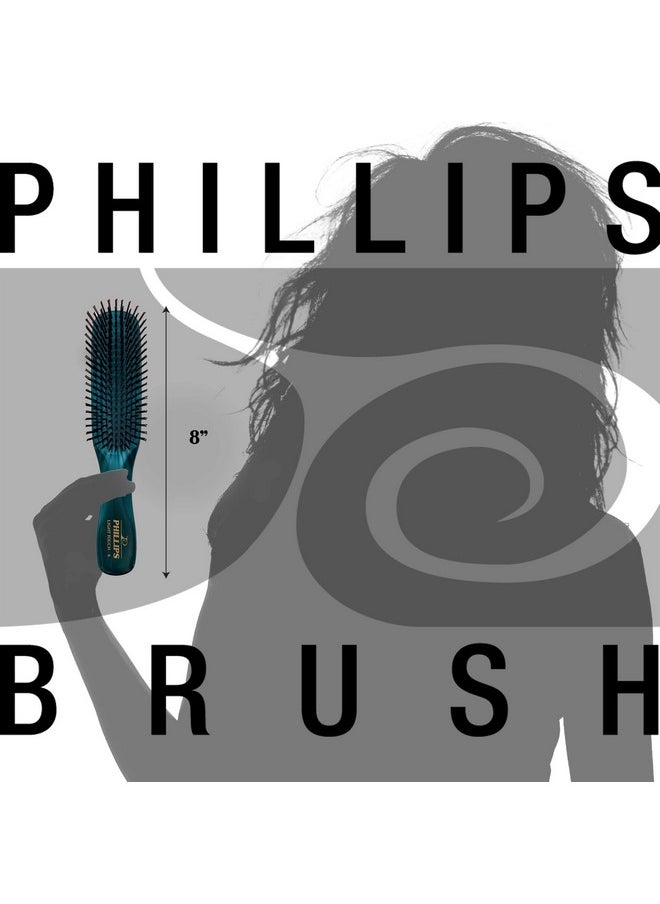 Phillips Brush - Light Touch 6 Emerald Green Hair Brush And Phillips Brush Light Touch 6 Purse Sized Emerald Green Combo Pack By Phillips Brush - Image 1