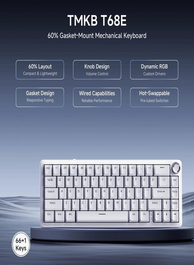 TMKB Technology Mechanical KeyBoard لوحة مفاتيح الألعاب الميكانيكية TMKB T68E - Image 2