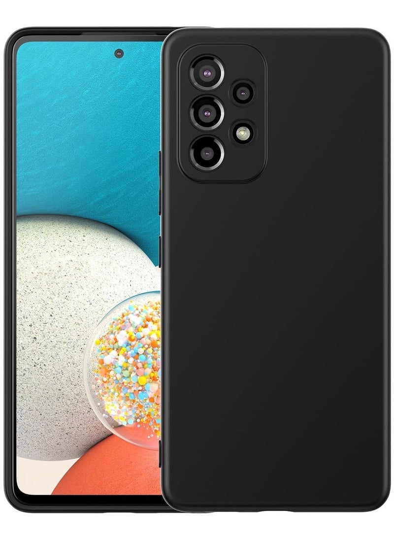 Raxoom Liquid Silicone Gel Rubber Case for Galaxy A53 5G - Black, Soft Microfiber Lining, Slim Hard Shell, Shockproof Protective Cover - Image 1