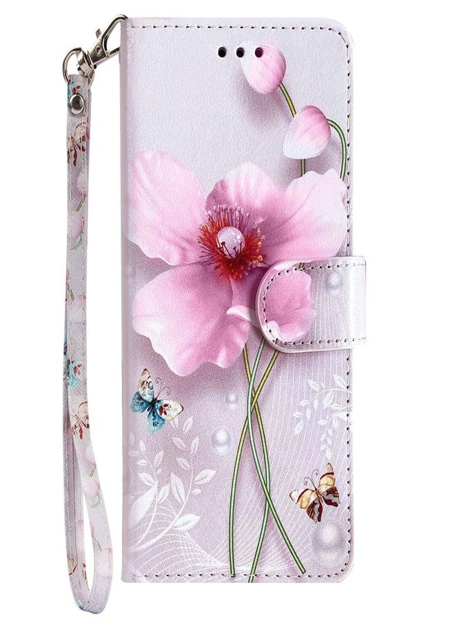 جانكالم جراب JanCalm لهاتف Galaxy A15 5G، بتصميم زهري لطيف، جراب نسائي وبناتي لهاتف Samsung Galaxy A15 5G [حزام معصم][فتحات للبطاقات والنقود][مسند] غطاء قلاب من الجلد الصناعي (زهرة لؤلؤية) - Image 5