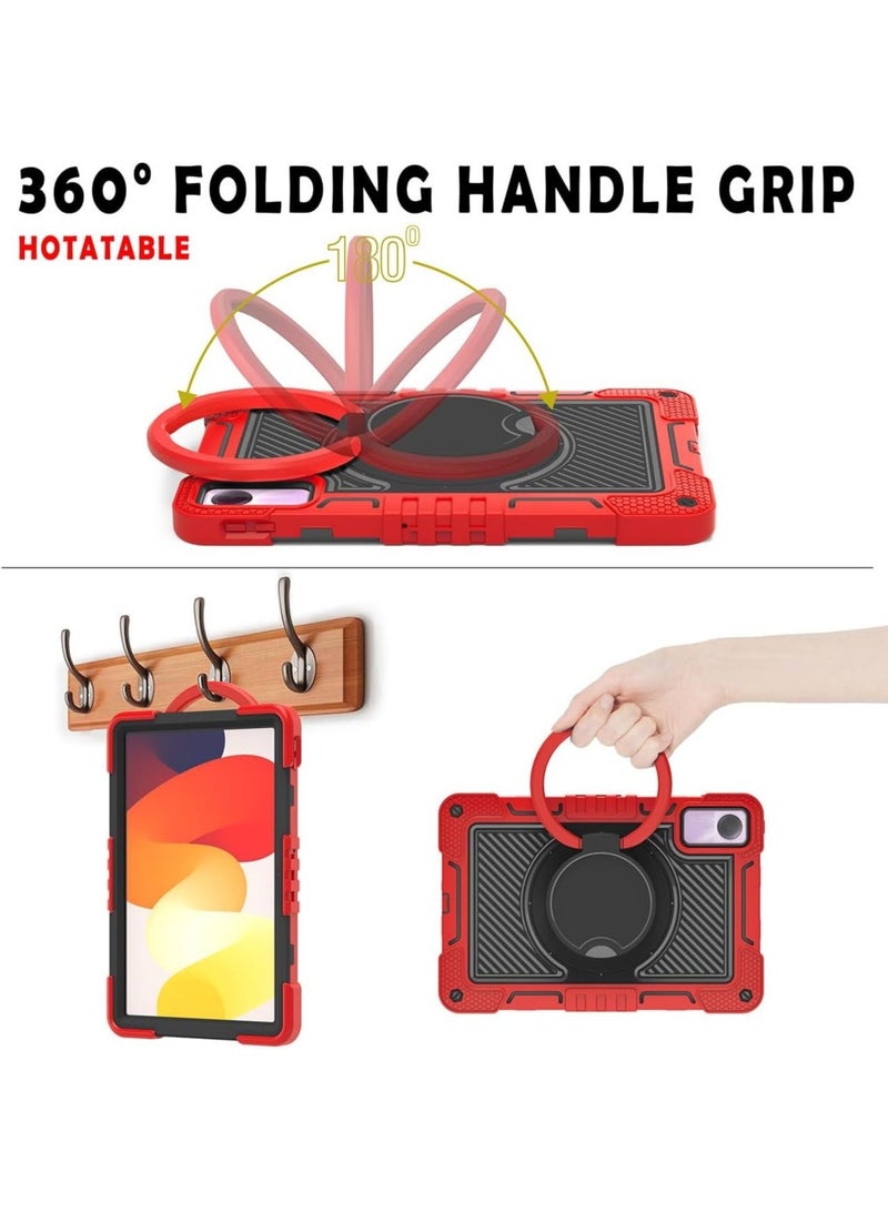 Shockproof Case Compatible with Redmi pad SE 11-inch 2023, Heavy-duty Rugged Case with Handle Grip/shoulder Strap Stabilized Bracket Silicone Case - Image 2