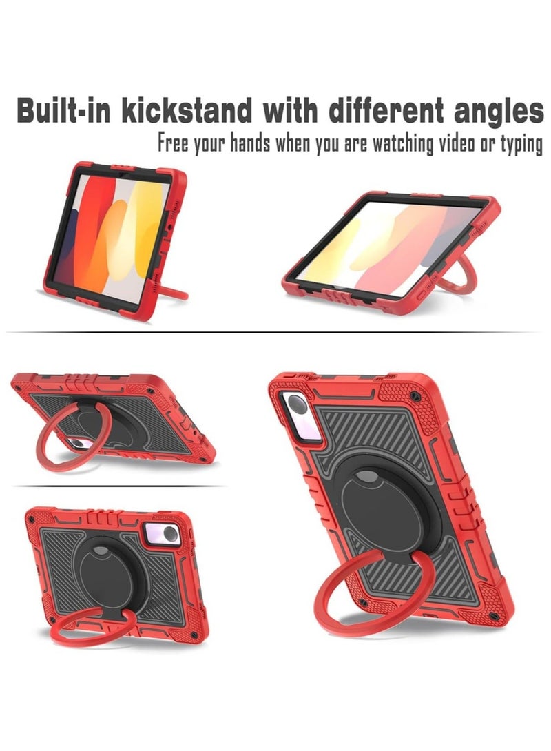 Shockproof Case Compatible with Redmi pad SE 11-inch 2023, Heavy-duty Rugged Case with Handle Grip/shoulder Strap Stabilized Bracket Silicone Case - Image 4