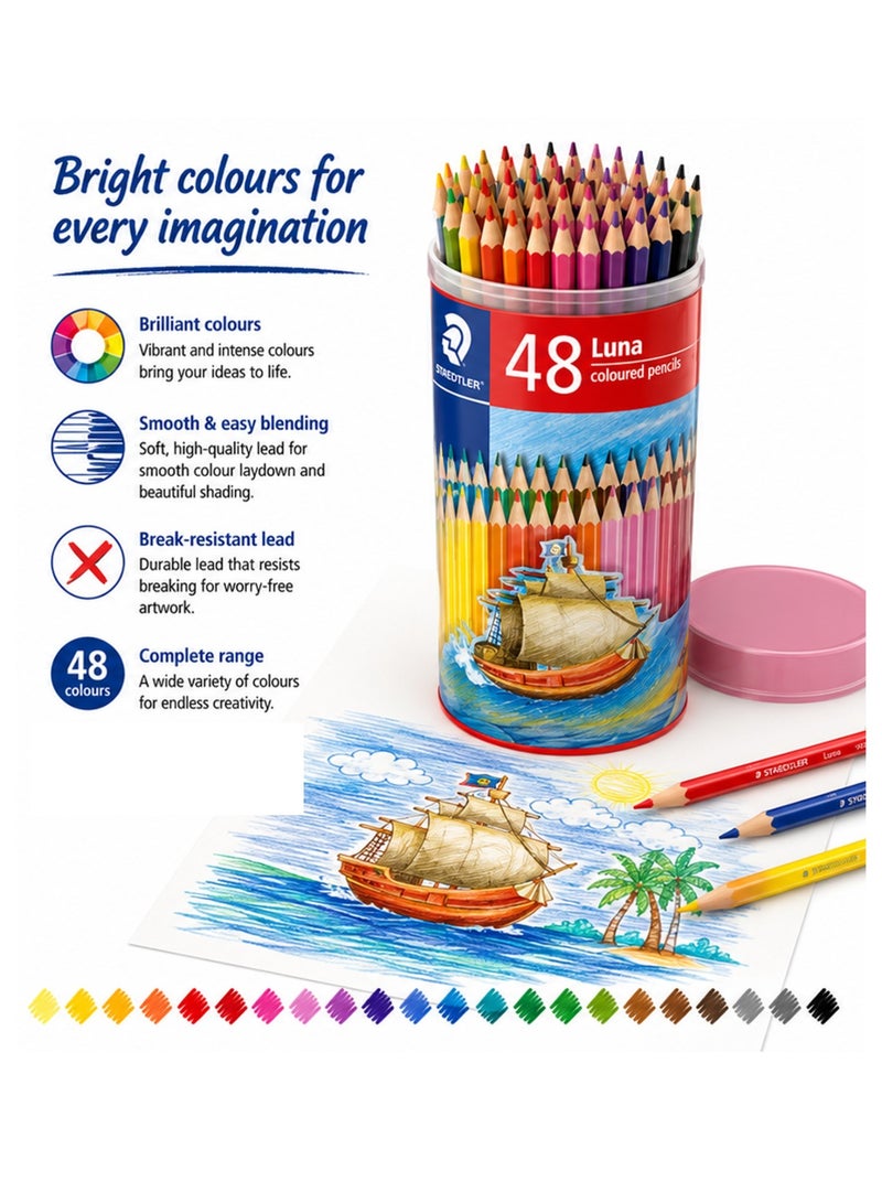 STAEDTLER 48-Piece Luna ColourPencils in Reusable Storage Tube Multicolour - Image 2