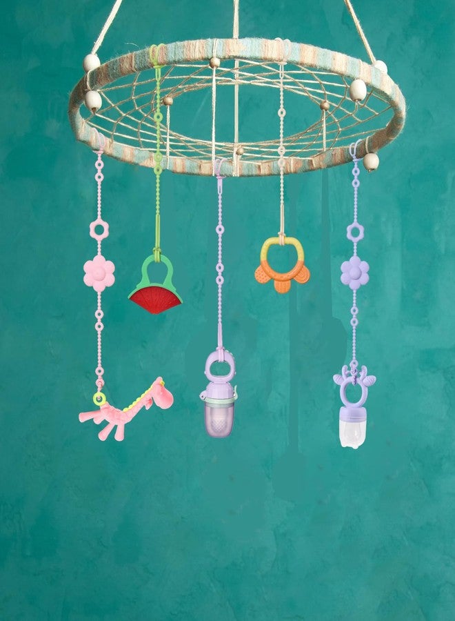 Tamhoo Pacifier Clips & Toy Straps 2-in-1 Combo: 10 Pack with Locking Clips | Extra Long Tethers for Stroller/Car Seat Toys + Short Leashes for Baby Pacifiers & Teethers | BPA Free Silicone (Multicolor 2) - Image 5