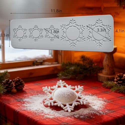 Acxydm 2PCS Christmas Snowflake Molds,Tuile Molds Silicone Baking Mold,Fondant Chocolate Molds Set with Silicone Snowflake Mold and 3D Candy Lace Mould for Making Sugar Craft,Cupcakes - Image 3