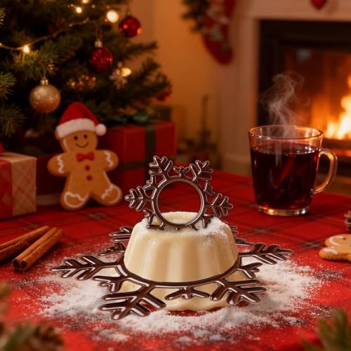 Acxydm 2PCS Christmas Snowflake Molds,Tuile Molds Silicone Baking Mold,Fondant Chocolate Molds Set with Silicone Snowflake Mold and 3D Candy Lace Mould for Making Sugar Craft,Cupcakes - Image 4
