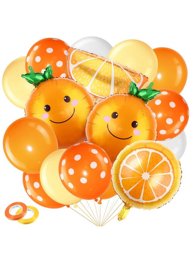 Zhanmai 38 Pieces Little Cutie Baby Shower Balloons Garland Kit Orange Citrus Foil Balloon Cartoon Fruit Aluminum Balloon Orange White Latex Balloons With Ribbons For Baby Shower Summer Birthday Party Decor - Image 2