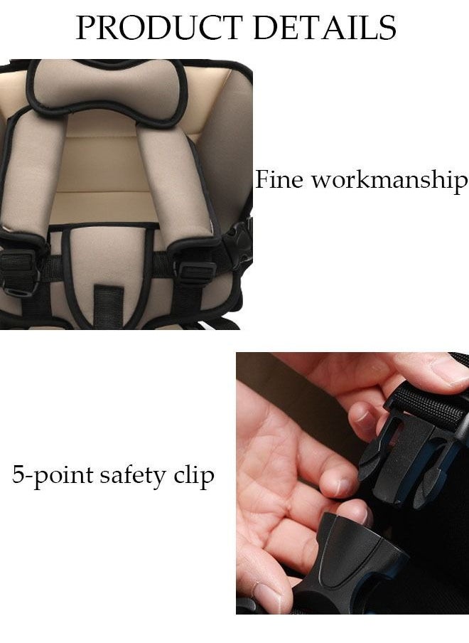 DUNISO - Portable Child Car Safety Chair Safety Seat With Five-Point Belt For kids Children's Car Safety Seat Cushion for Driving Outdoor Traveling - Image 1