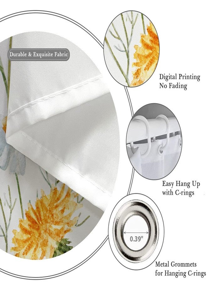 Kikiry Vintage Cottagecore Floral Shower Curtain, Watercolor Wildflower Botanical Garden Pattern, Spring Blooming Nature Design for Bathroom, Quick-Dry Polyester Fabric with 12 Hooks, (60" W x 72" L) - Image 3