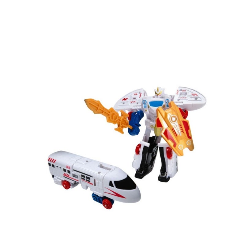 White High Speed Train Transforming Toy Combined Robot Educational Birthday Gift - Image 2
