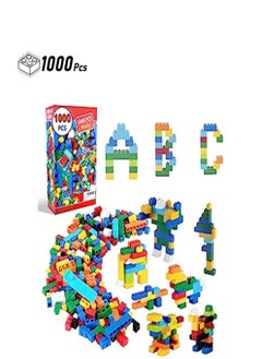Goolsky Building Bricks 1000 Pieces, Basic Building Blocks with Random Colors, 8 Shapes, 1000Pcs Bulk Building Bricks for Kids Age 3+, Compatible to All Major Brands
