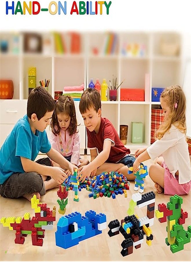 Goolsky - Goolsky Building Bricks 1000 Pieces, Basic Building Blocks with Random Colors, 8 Shapes, 1000Pcs Bulk Building Bricks for Kids Age 3+, Compatible to All Major Brands - Image 1
