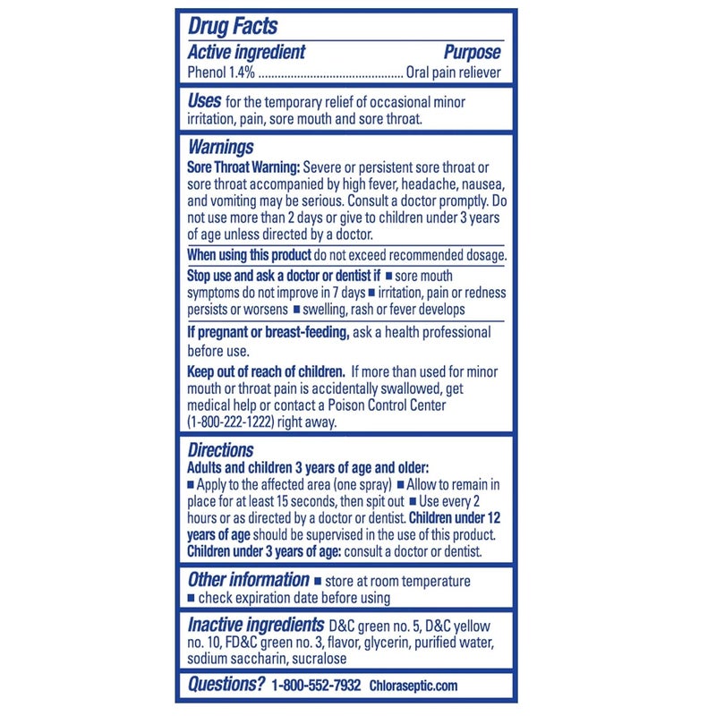 Chloraseptic بخاخ حلق مؤلم بالمنثول 6 أونصات - Image 4