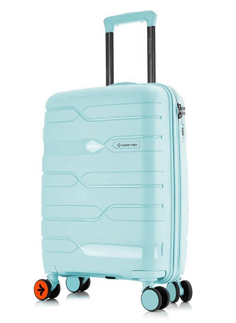 nasher miles Nasher Miles Paris Hard-Sided Polypropylene Cabin Luggage 20 inch | 55cm | 8 Wheels Small Trolley Bag for Travel | Suitcase (Pastel Green)  - Image 1