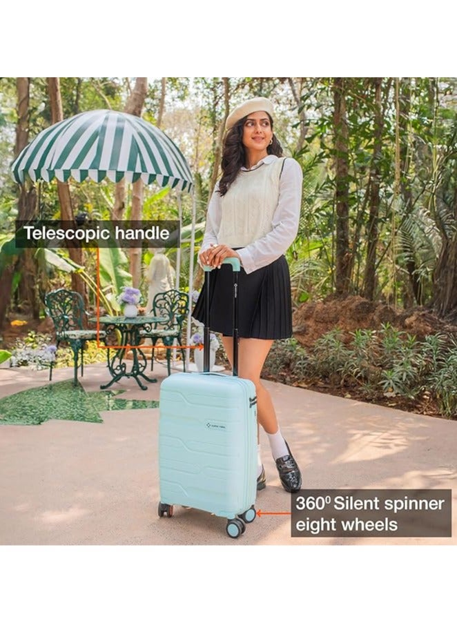 nasher miles Nasher Miles Paris Hard-Sided Polypropylene Cabin Luggage 20 inch | 55cm | 8 Wheels Small Trolley Bag for Travel | Suitcase (Pastel Green)  - Image 5