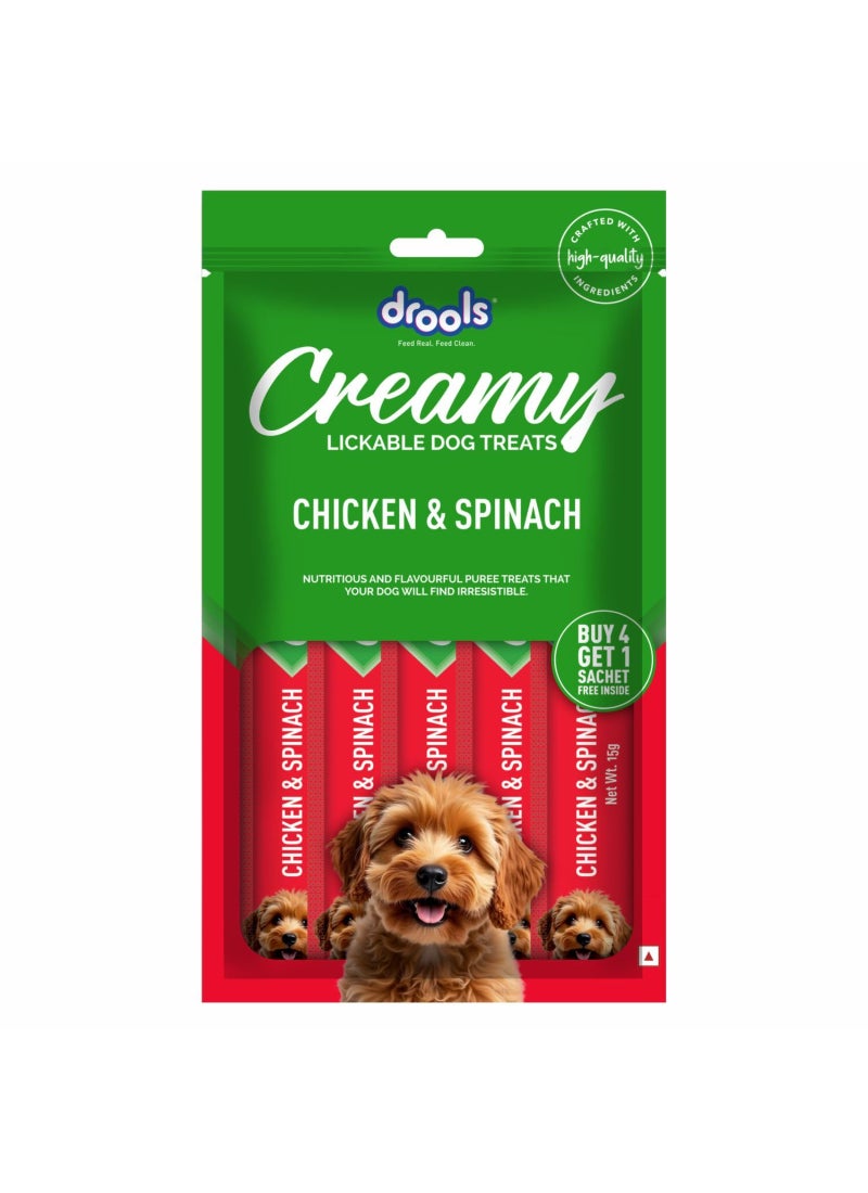 Drools Creamy Lickable Dog Treats Chicken And Spinach - Image 1